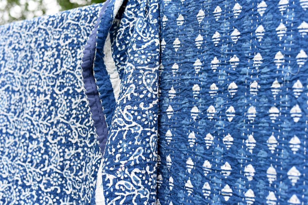 Indigo kantha online quilt