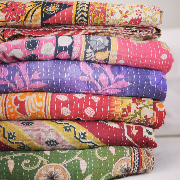 Hand-Stitched Kantha Quilts – Kalyana Textiles